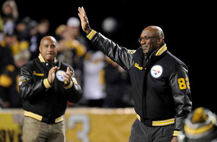 Steelers Hall of Fame wide receivers Lynn Swann (left) and John Stallworth were among the most dynamic receiving duos in NFL history.